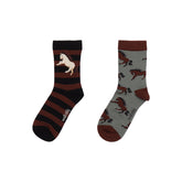 2 paires de chaussettes en coton biologique avec motif dinosaure - durables, confortables et respirantes